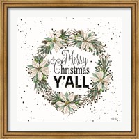 Framed Merry Christmas Y'all Wreath