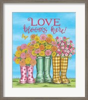 Framed Love Blooms Here Wellies