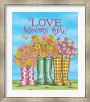 Framed Love Blooms Here Wellies
