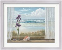 Framed Irises on Windowsill