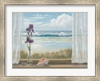 Framed Irises on Windowsill