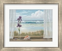 Framed Irises on Windowsill