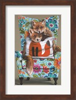 Framed Tail of Two Foxes