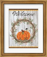 Framed Pumpkin Welcome Wreath