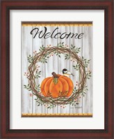 Framed Pumpkin Welcome Wreath