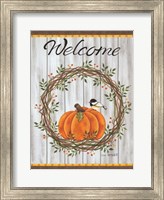 Framed Pumpkin Welcome Wreath