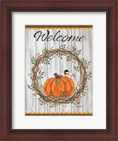 Framed Pumpkin Welcome Wreath