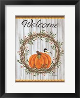 Framed Pumpkin Welcome Wreath