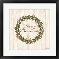 Framed Merry Christmas Wreath