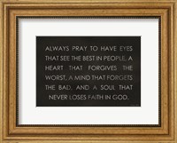 Framed Always Pray