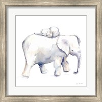 Framed Baby Elephant Love III