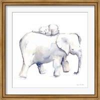 Framed Baby Elephant Love III
