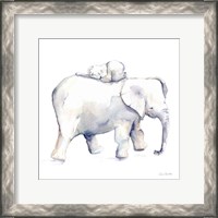 Framed Baby Elephant Love III