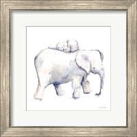 Framed Baby Elephant Love III