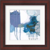Framed Abstract Layers IV Blue