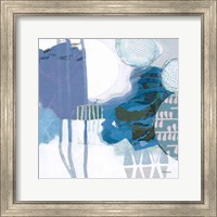 Framed 'Abstract Layers IV Blue' border=