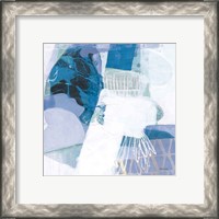 Framed 'Abstract Layers III Blue' border=