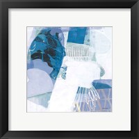 Framed 'Abstract Layers III Blue' border=