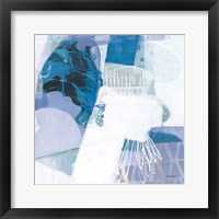 Framed 'Abstract Layers III Blue' border=