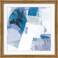 Framed Abstract Layers III Blue