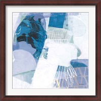 Framed Abstract Layers III Blue