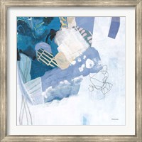 Framed Abstract Layers II Blue