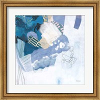Framed Abstract Layers II Blue