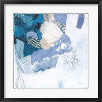 Framed 'Abstract Layers II Blue' border=