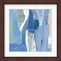 Framed Abstract Layers I Blue
