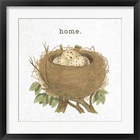 Framed 'Spring Nest II Home' border=