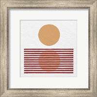 Framed 'Reflection I Yellow Red' border=