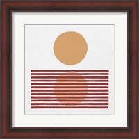 Framed 'Reflection I Yellow Red' border=