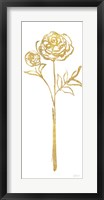 Framed Floral Line I White Gold