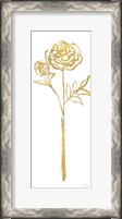 Framed Floral Line I White Gold