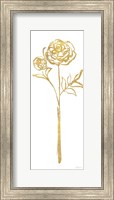 Framed Floral Line I White Gold