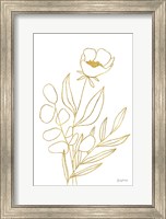 Framed Rooted Florals IV Gold
