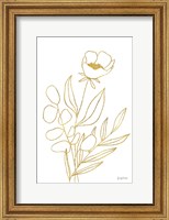 Framed Rooted Florals IV Gold