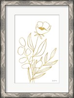 Framed Rooted Florals IV Gold