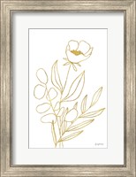 Framed Rooted Florals IV Gold