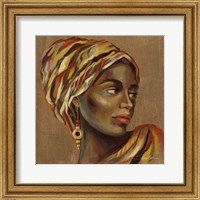 Framed 'African Beauty I' border=