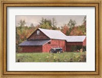 Framed Red Adirondack Barn