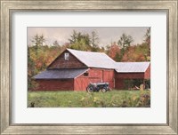Framed Red Adirondack Barn
