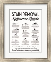 Framed Stain Removal Reference Guide
