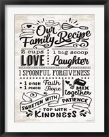 Framed Our Family Recipe