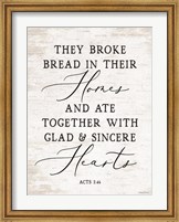 Framed They Broke Bread