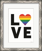 Framed Rainbow Love Heart