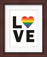 Framed Rainbow Love Heart