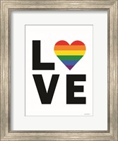 Framed Rainbow Love Heart