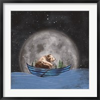 Framed Bear Rowing in the Sea