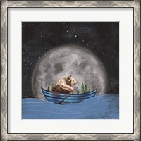 Framed Bear Rowing in the Sea
